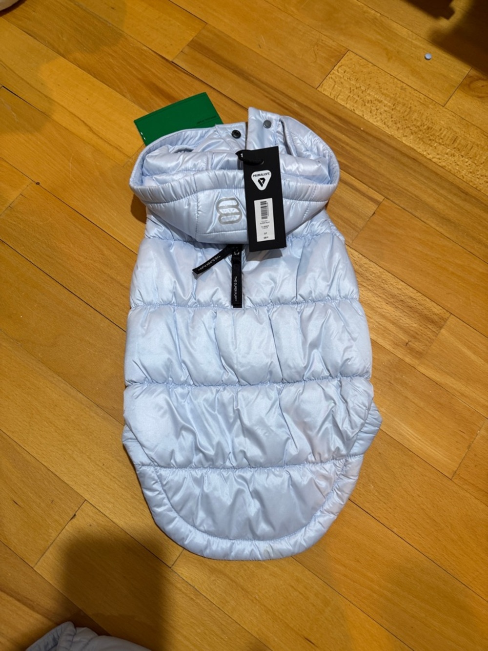 Super ruff puff Light Blue Quilted Hooded Puffer Vest - size small dog